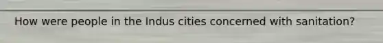 How were people in the Indus cities concerned with sanitation?