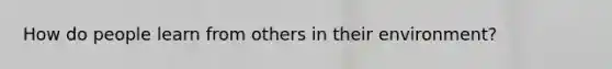 How do people learn from others in their environment?