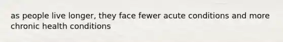 as people live longer, they face fewer acute conditions and more chronic health conditions