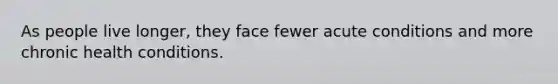 As people live longer, they face fewer acute conditions and more chronic health conditions.