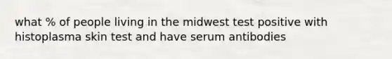 what % of people living in the midwest test positive with histoplasma skin test and have serum antibodies