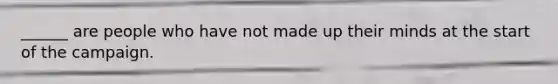 ______ are people who have not made up their minds at the start of the campaign.