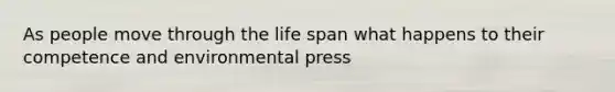 As people move through the life span what happens to their competence and environmental press