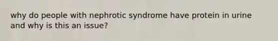 why do people with nephrotic syndrome have protein in urine and why is this an issue?