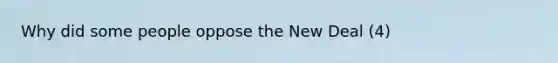 Why did some people oppose the New Deal (4)