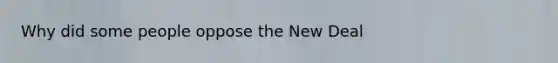 Why did some people oppose the New Deal