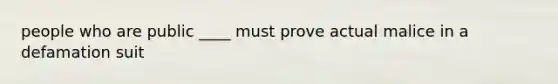 people who are public ____ must prove actual malice in a defamation suit