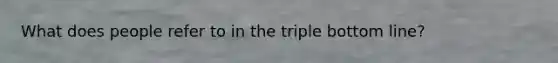 What does people refer to in the triple bottom line?