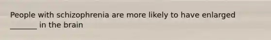 People with schizophrenia are more likely to have enlarged _______ in the brain