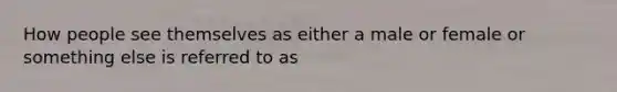 How people see themselves as either a male or female or something else is referred to as