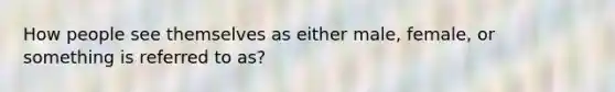 How people see themselves as either male, female, or something is referred to as?