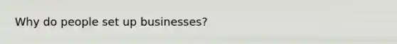 Why do people set up businesses?