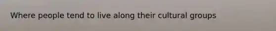 Where people tend to live along their cultural groups