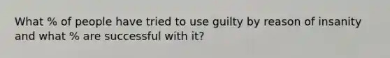 What % of people have tried to use guilty by reason of insanity and what % are successful with it?