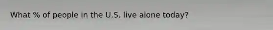 What % of people in the U.S. live alone today?