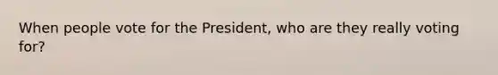 When people vote for the President, who are they really voting for?