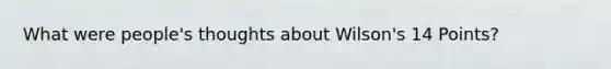 What were people's thoughts about Wilson's 14 Points?