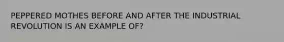 PEPPERED MOTHES BEFORE AND AFTER THE INDUSTRIAL REVOLUTION IS AN EXAMPLE OF?