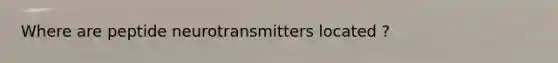 Where are peptide neurotransmitters located ?