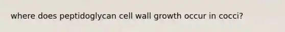 where does peptidoglycan cell wall growth occur in cocci?