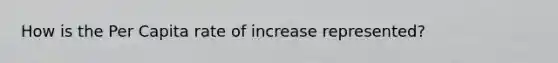 How is the Per Capita rate of increase represented?