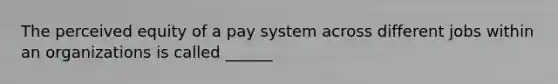 The perceived equity of a pay system across different jobs within an organizations is called ______