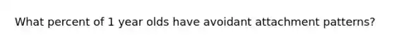 What percent of 1 year olds have avoidant attachment patterns?