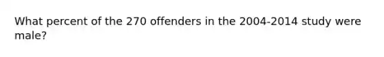 What percent of the 270 offenders in the 2004-2014 study were male?