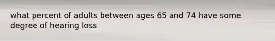 what percent of adults between ages 65 and 74 have some degree of hearing loss