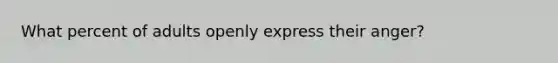 What percent of adults openly express their anger?