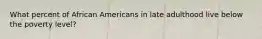 What percent of African Americans in late adulthood live below the poverty level?