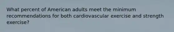 What percent of American adults meet the minimum recommendations for both cardiovascular exercise and strength exercise?