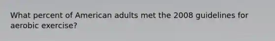 What percent of American adults met the 2008 guidelines for aerobic exercise?