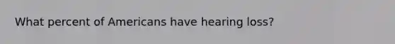 What percent of Americans have hearing loss?