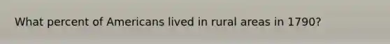 What percent of Americans lived in rural areas in 1790?