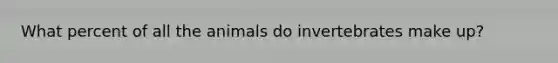 What percent of all the animals do invertebrates make up?