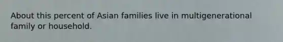 About this percent of Asian families live in multigenerational family or household.