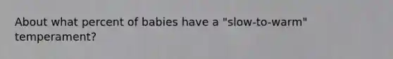 About what percent of babies have a "slow-to-warm" temperament?