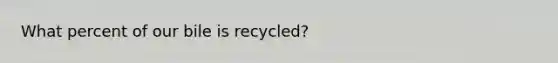 What percent of our bile is recycled?