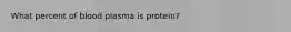 What percent of blood plasma is protein?