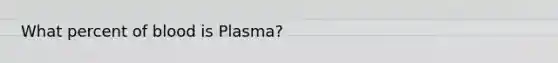 What percent of blood is Plasma?