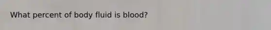 What percent of body fluid is blood?