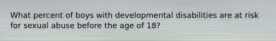 What percent of boys with developmental disabilities are at risk for sexual abuse before the age of 18?