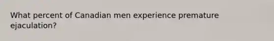 What percent of Canadian men experience premature ejaculation?