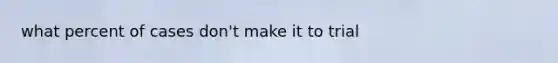 what percent of cases don't make it to trial