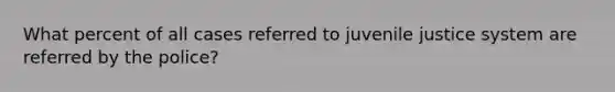 What percent of all cases referred to juvenile justice system are referred by the police?