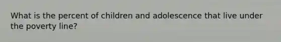 What is the percent of children and adolescence that live under the poverty line?