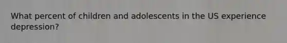 What percent of children and adolescents in the US experience depression?