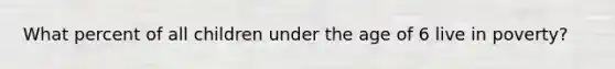 What percent of all children under the age of 6 live in poverty?