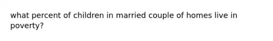 what percent of children in married couple of homes live in poverty?